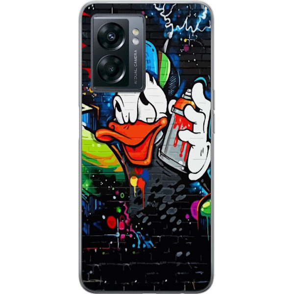 OnePlus Nord N300 Genomskinligt Skal Kalle Anka Graffiti Disney Design Roligt Barn Motiv Färg Grafisk Populär Serie Ikonisk Disneyfigur