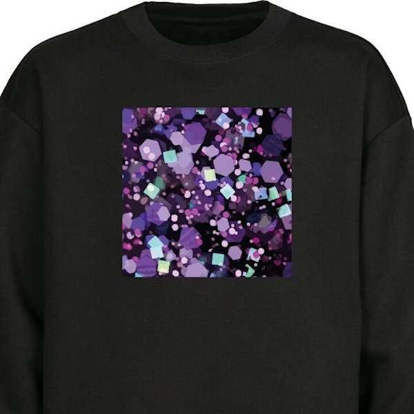 Sweatshirt for Voksen | Klassisk Collegegenser Lilla Glitter svart XL