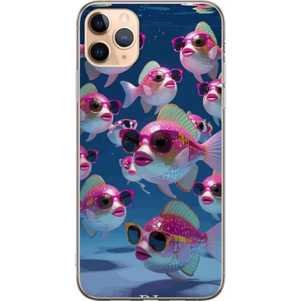 Kompatibelt Mobildeksel til Apple iPhone 11 Pro Max Fiskar med solglasögon blå