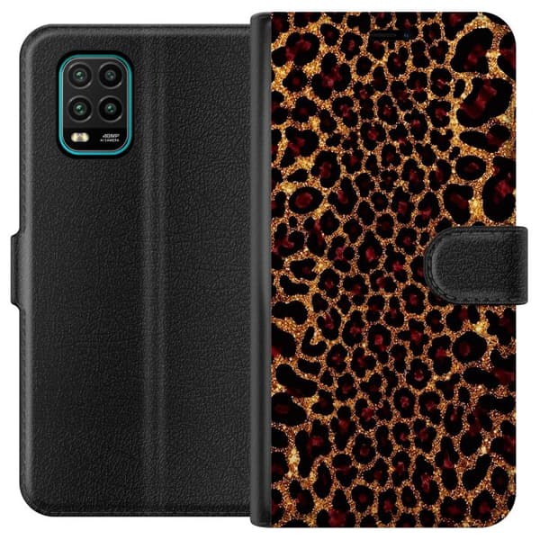 Kompatibelt Plånboksfodral till Xiaomi Mi 10 Lite 5G Guldfärgad glitterleopard guld