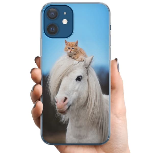 Kompatibelt Mobilskal till Apple iPhone 12 Häst & Katt