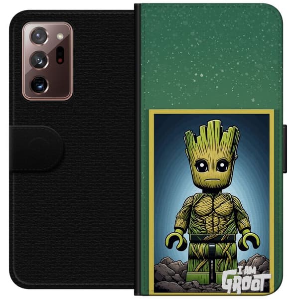 Kompatibel Tegnebogsetui til Samsung Galaxy Note20 Ultra Robot med röda ögon grå