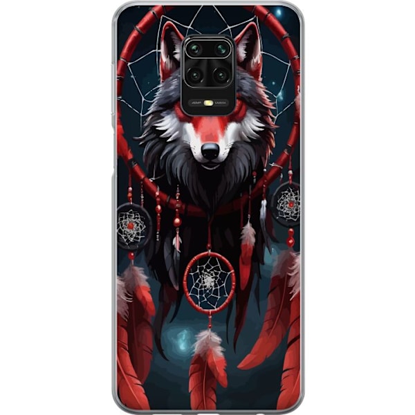 Xiaomi Redmi Note 9S Läpinäkyvä kuori Susi