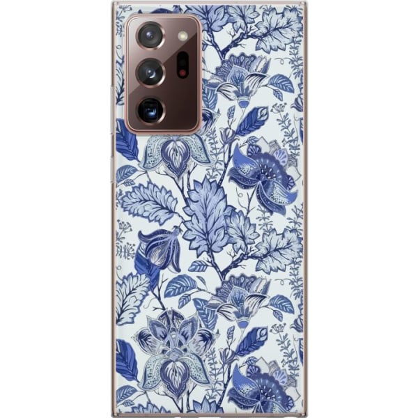 Samsung Galaxy Note20 Ultra Gennemsigtig cover Blomster Blå..