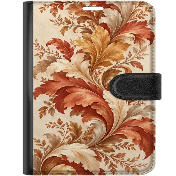 Kompatibelt Plånboksfodral till Apple iPhone Duo Höstornament beige