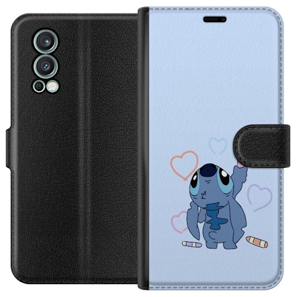 OnePlus Nord 2 5G Tegnebogsetui Stitch Hjerter