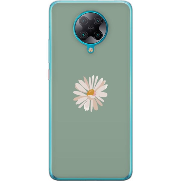 Xiaomi Poco F2 Pro Läpinäkyvä kuori Vihreä Minimalikukka - tyylikäs kukka vihreällä taustalla
