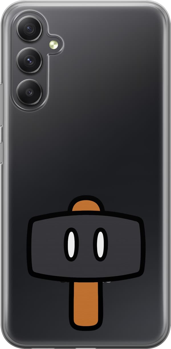 Kompatibel Mobilcover til Samsung Galaxy A05s Sort spillehammer - Sort motiv med sort hammer. sort