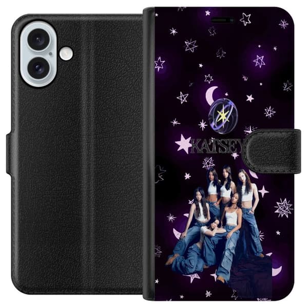 Yhteensopiva Lompakkokotelo Apple iPhone 16 Plus KATSEYE lila