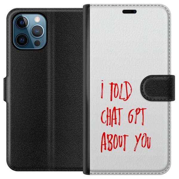 Kompatibelt Lommeboketui til Apple iPhone 12 Pro Max I Told ChatGPT About You hvit