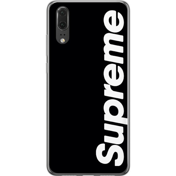 Huawei P20 Läpinäkyvä kuori Supreme Musta Valkoinen Streetwear Suunnittelu Klassinen Muoti-ikoni Trendi Urbani Tyyli Graafinen Motiivi Suosittu