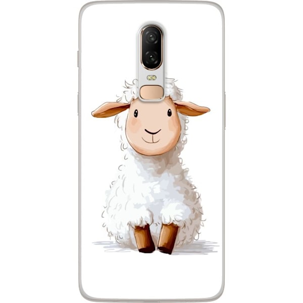OnePlus 6 Läpinäkyvä kuori Suloinen Lammas - lasten ja vauv