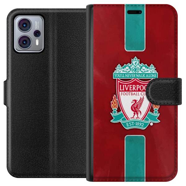 Motorola Moto G23 Tegnebogsetui Liverpool FC - Klassisk Fodboldstolthed i Rødt