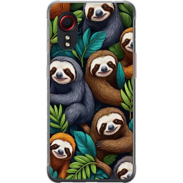 Samsung Galaxy Xcover 5 Läpinäkyvä kuori Sengångarstil - rentoutunut muotoilu söpöllä laiskiaalla