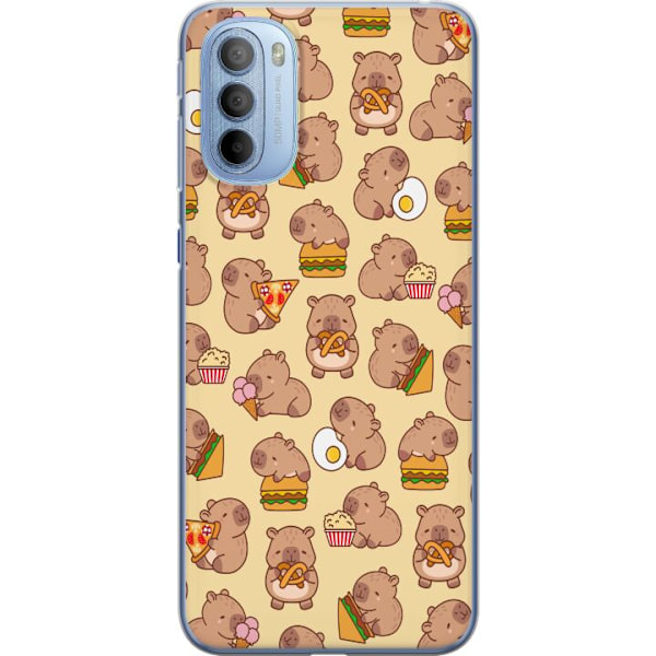 Motorola Moto G31 Läpinäkyvä kuori Kawaii capybara puhelinkotelo useilla söpöillä hahmoilla