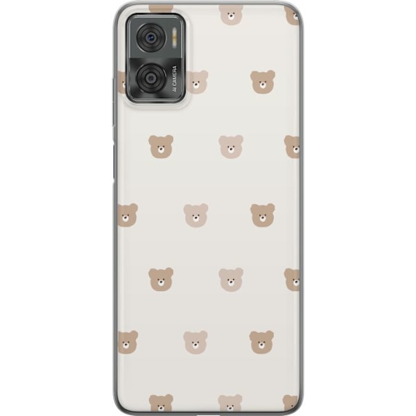 Motorola Moto E22i Gennemsigtig cover Teddybaggrund - søde teddybjørne mod en blød baggrund