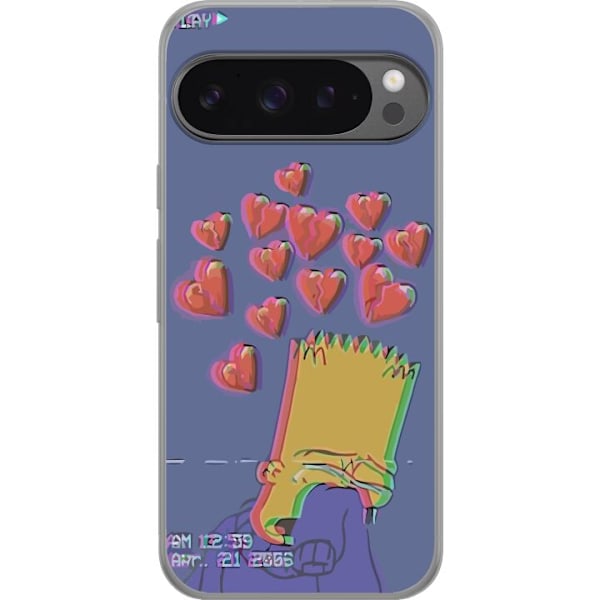 Google Pixel 9 Pro XL Genomskinligt Skal Bart Simpson