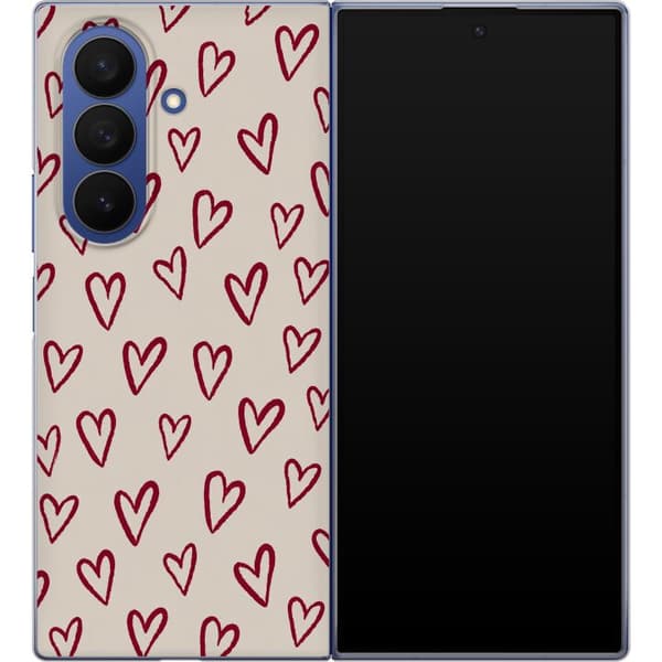 Kompatibelt Mobildeksel til Samsung Galaxy Z Fold8 Ultra Beigerøde hjerter beige