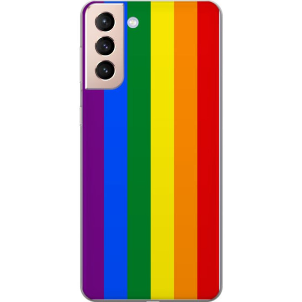 Samsung Galaxy S21 Läpinäkyvä kuori Pride Flagga