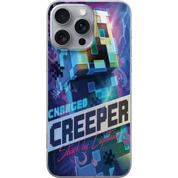 Apple iPhone 16 Pro Max Gjennomsiktig deksel Minecraft Creeper