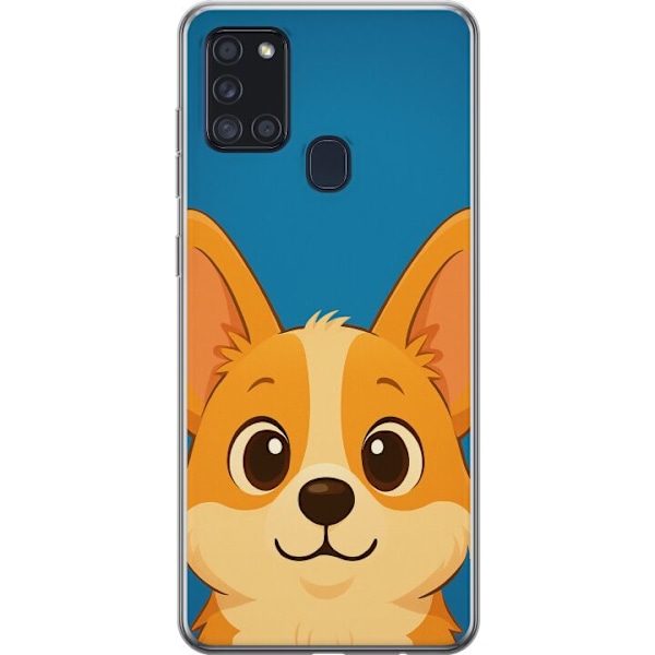 Samsung Galaxy A21s Genomskinligt Skal Hello Corgi