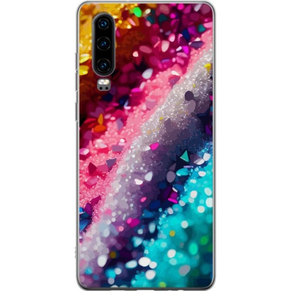 Huawei P30 Gennemsigtig cover Glitter