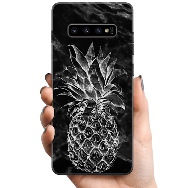 Samsung Galaxy S10+ TPU Mobilskal Marmor Ananas