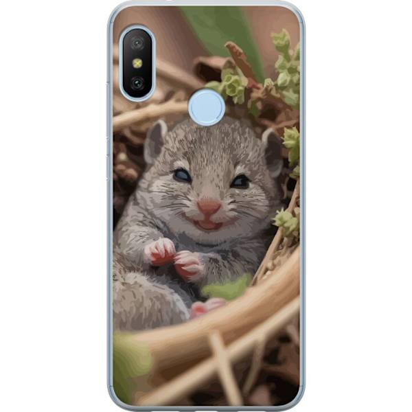 Xiaomi Mi A2 Lite Läpinäkyvä kuori Rotta Hymyilevä Eläinaihe Kaupunkikuva Urban Graafinen Suunnittelu Suosittu Hauska Motiivi Taide Tyyli