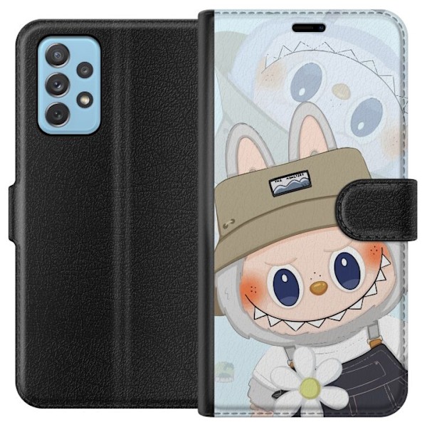 Samsung Galaxy A72 5G Tegnebogsetui Labubu med hat - Pop Mart figur Mr. Butcher i retro-stil med karakter
