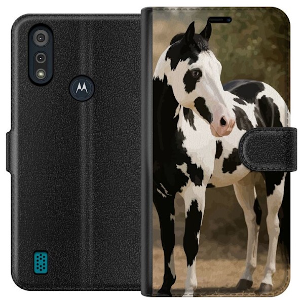 Motorola Moto E6i Lompakkokotelo Kaunis Hevonen - elegantti hevonen kuva-aihe