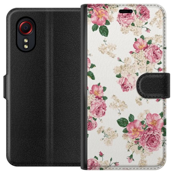 Samsung Galaxy Xcover 5 Lommeboketui Retro Blomster