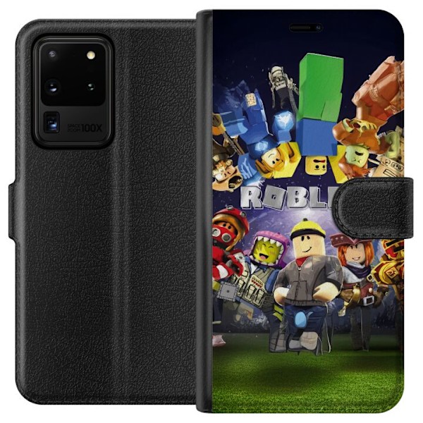 Samsung Galaxy S20 Ultra Plånboksfodral Roblox Värld – Gamingäventyr för Barn & Ungdomar