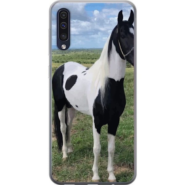 Samsung Galaxy A50 Genomskinligt Skal Hästmagi – stiliserad häst i lugn färgskala