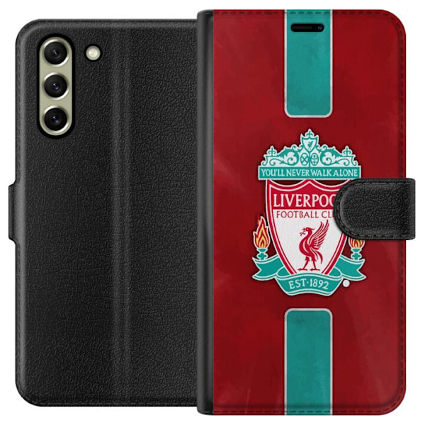 Samsung Galaxy S21 FE 5G Plånboksfodral Liverpool FC – Klassisk Fotbollsstolthet i Rött