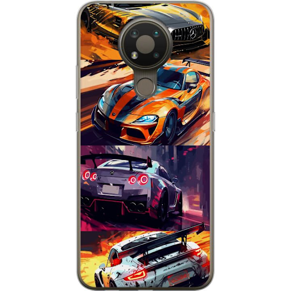 Nokia 3.4 Gennemsigtig cover Rallyfeber - fartfyldt motiv med