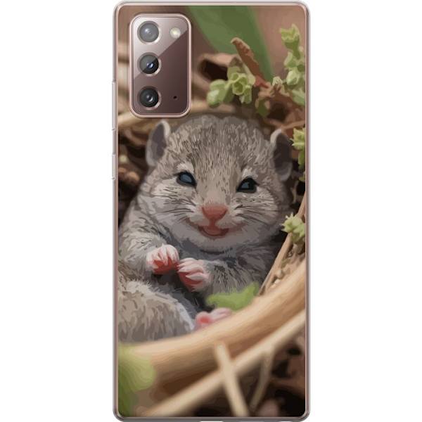 Samsung Galaxy Note20 Genomskinligt Skal Råtta Leende Djurmotiv Stadsmotiv Urban Grafisk Design Populärt Roligt Motiv Art Stil
