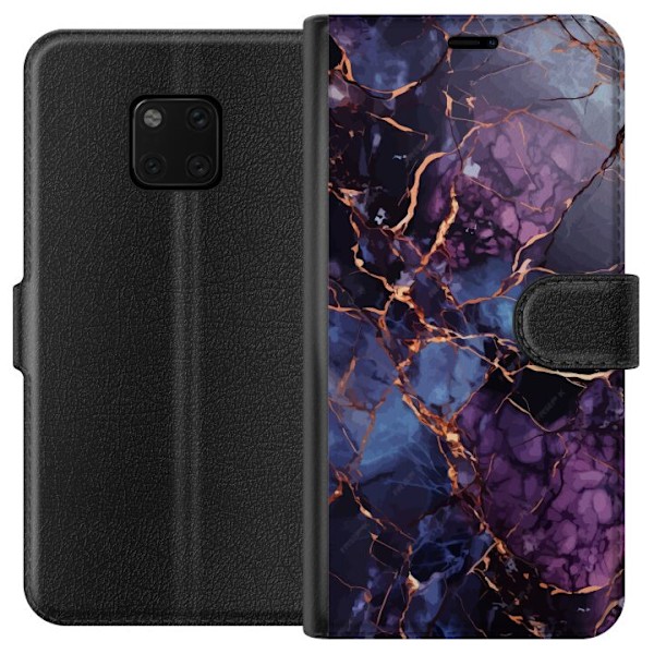 Huawei Mate 20 Pro Tegnebogsetui Marmor Blå Lilla