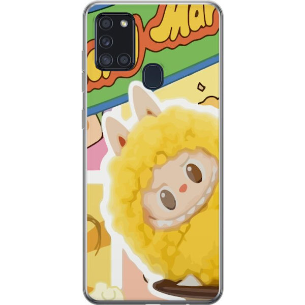 Samsung Galaxy A21s Genomskinligt Skal Labubu Wacky Mart Pop Mart Serie Samlarfigur Söt Design Populärt Motiv Figurserie Kreativ Art Toy