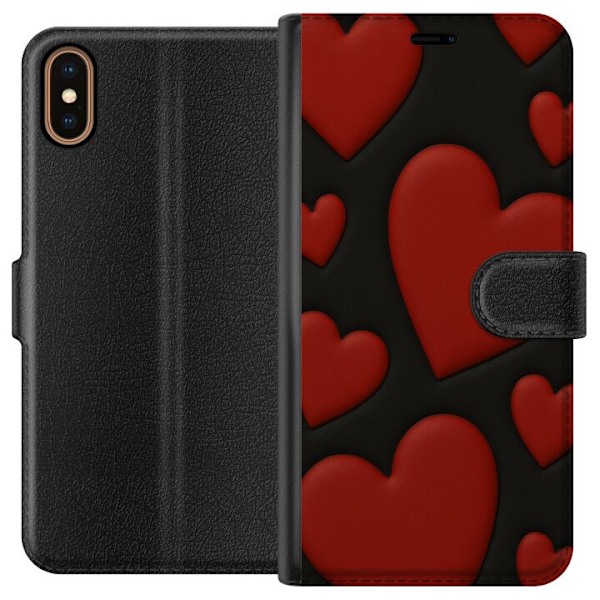 Apple iPhone XS Plånboksfodral Red Velvet Hearts