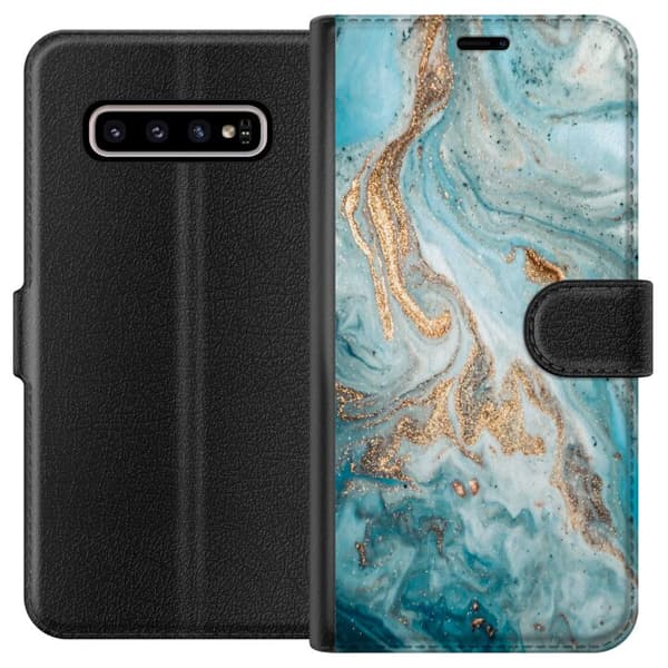 Kompatibelt Lommeboketui til Samsung Galaxy S10+ Magisk Marmor