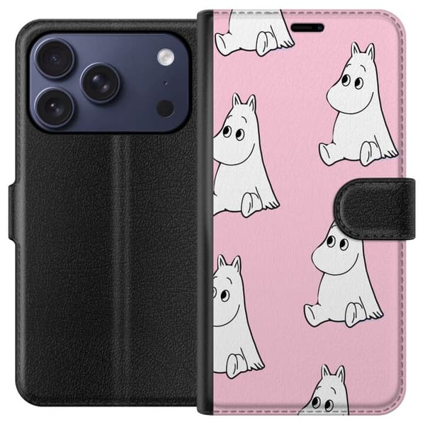 Kompatibel Tegnebogsetui til Apple iPhone 17 Pro Figurmönster rosa