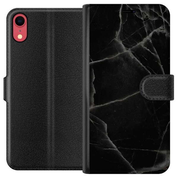 Apple iPhone XR Lompakkokotelo Musta marmori
