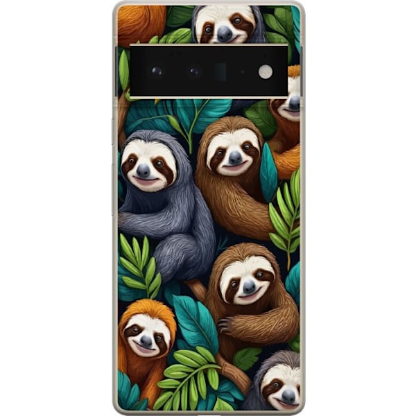 Google Pixel 6 Pro Läpinäkyvä kuori Sengångarstil - rentoutunut muotoilu söpöllä laiskiaalla
