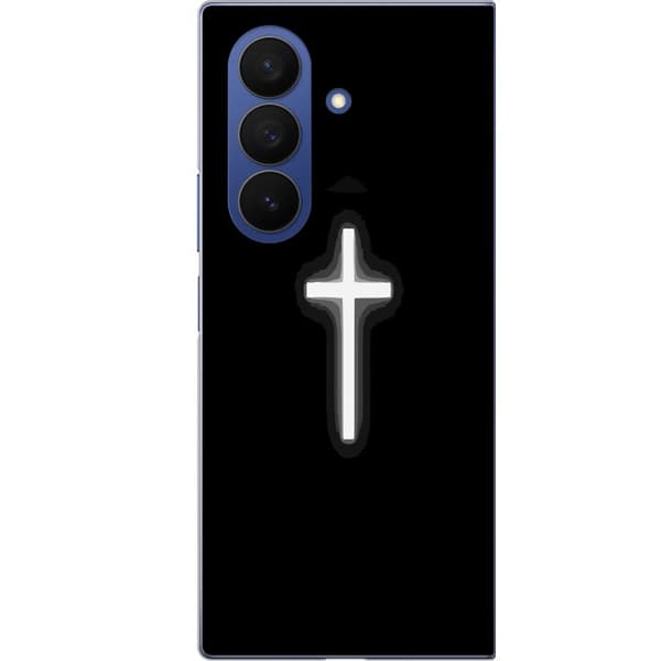 Kompatibelt Mobildeksel til Samsung Galaxy Z Fold7 Lysande vitt kors svart