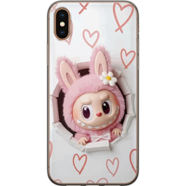 Apple iPhone XS Max Läpinäkyvä kuori Labubu Sydän Taustakuva Pop Mart Rakkausteema Hahmodesign Suosittu Motiivi Keräilytaideteossarja