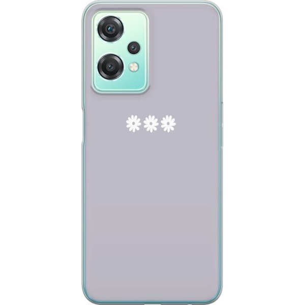OnePlus Nord CE 2 Lite 5G Genomskinligt Skal Lila Blomminimalism – stilrent blommotiv på lila bakgrund