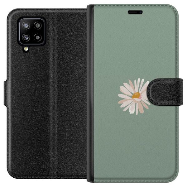 Samsung Galaxy A42 5G Lompakkokotelo Vihreä Minimalikukka - t