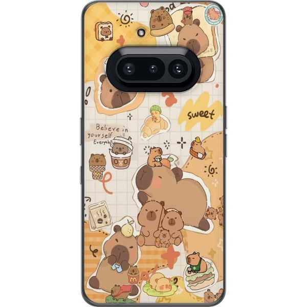 Nothing Phone (3a) Genomskinligt Skal Kawaii capybara mobilskal med gulliga djurmotiv