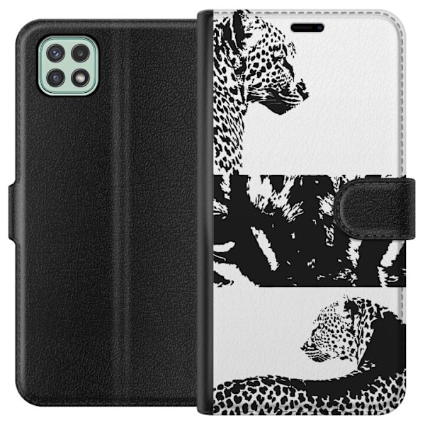 Samsung Galaxy A22 5G Tegnebogsetui Leopard Faces