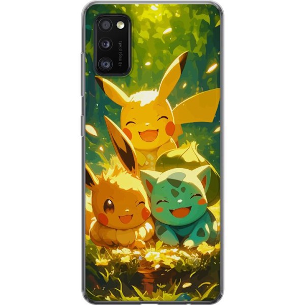 Samsung Galaxy A41 Genomskinligt Skal Pixelmonster spelstil – färgstark design för retroälskande gamers